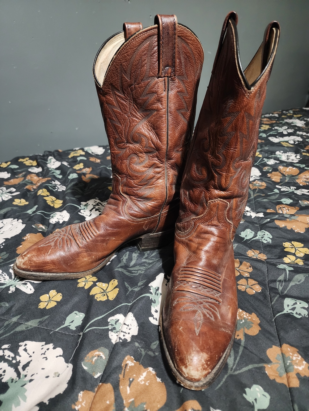 Dan Post Brown Leather Lace-Up Western Boots